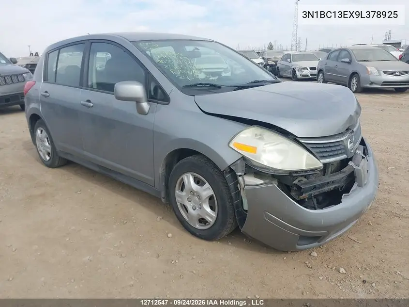 NISSAN VERSA 2009, VIN 3N1BC13EX9L378925