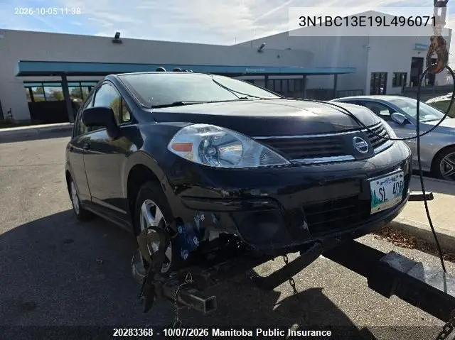 NISSAN VERSA 2009, VIN 3N1BC13E19L496071