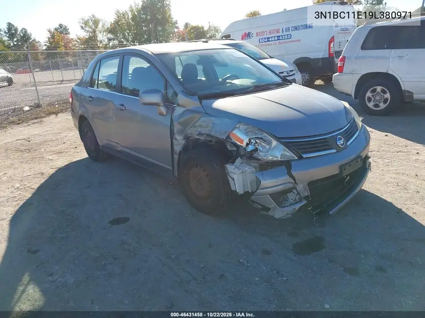 NISSAN VERSA 2009, VIN 3N1BC11E19L380971