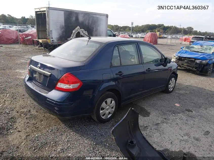 2010 NISSAN VERSA VIN 3N1CC1AP4AL360367 — фото 4