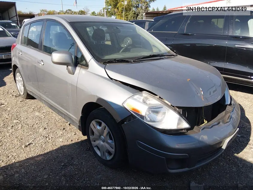 NISSAN VERSA 2010, VIN 3N1BC1CPXAL443049