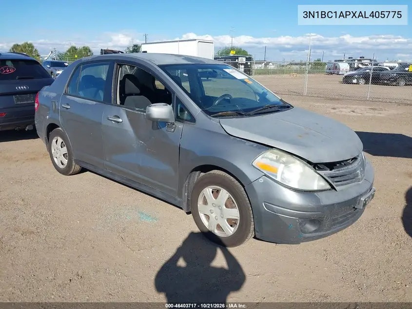 NISSAN VERSA 2010, VIN 3N1BC1APXAL405775