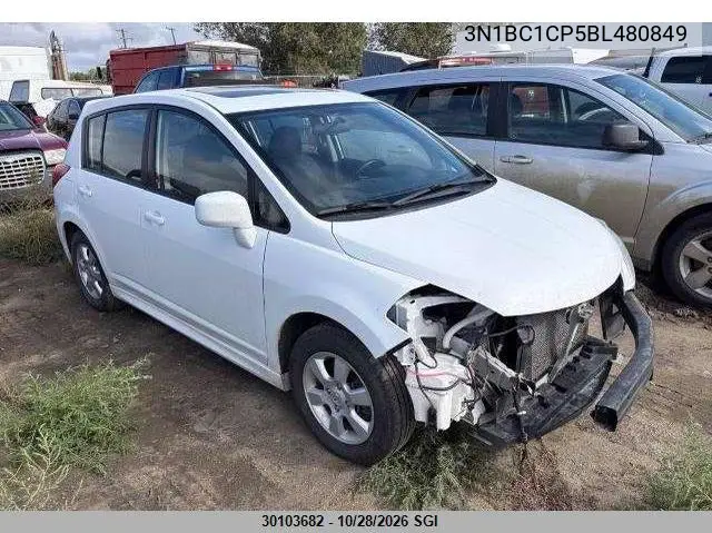 NISSAN VERSA 2011, VIN 3N1BC1CP5BL480849
