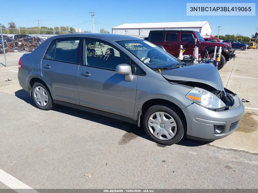 NISSAN VERSA 2011, VIN 3N1BC1AP3BL419065