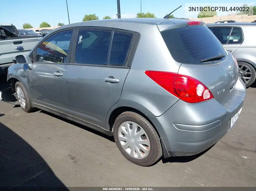 2011 NISSAN VERSA VIN 3N1BC1CP7BL449022 — фото 3