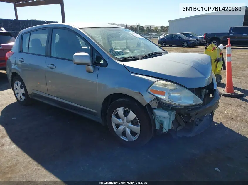 NISSAN VERSA 2011, VIN 3N1BC1CP7BL420989