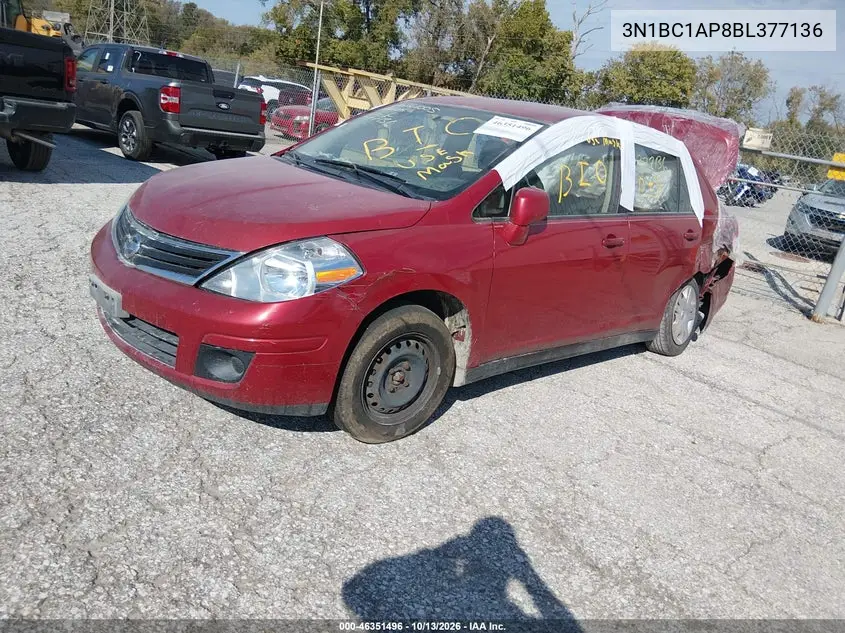 2011 NISSAN VERSA VIN 3N1BC1AP8BL377136 — фото 3