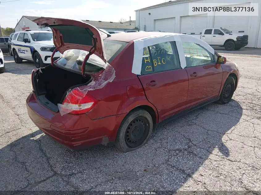 NISSAN VERSA 2011, VIN 3N1BC1AP8BL377136