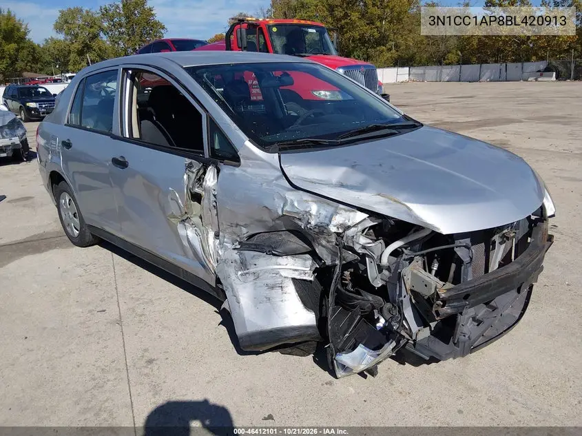 NISSAN VERSA 2011, VIN 3N1CC1AP8BL420913