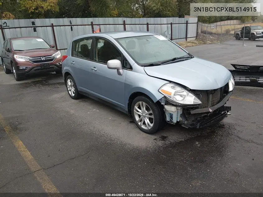 NISSAN VERSA 2011, VIN 3N1BC1CPXBL514915
