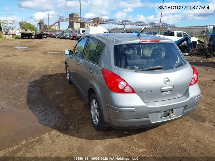 2012 NISSAN VERSA VIN 3N1BC1CP7CL377594 — фото 3