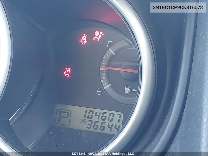 2012 NISSAN VERSA VIN 3N1BC1CP9CK816073 — фото 14