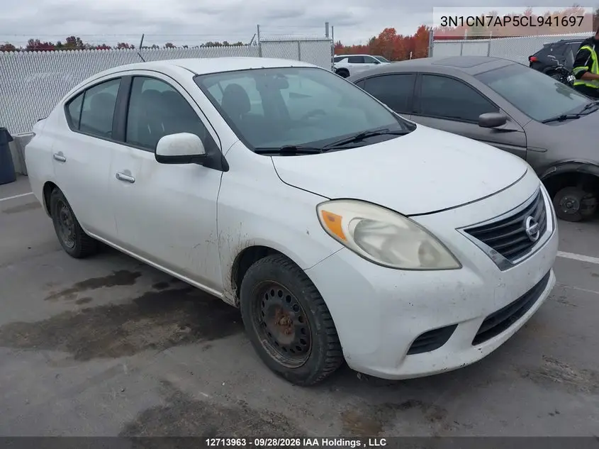 NISSAN VERSA 2012, VIN 3N1CN7AP5CL941697