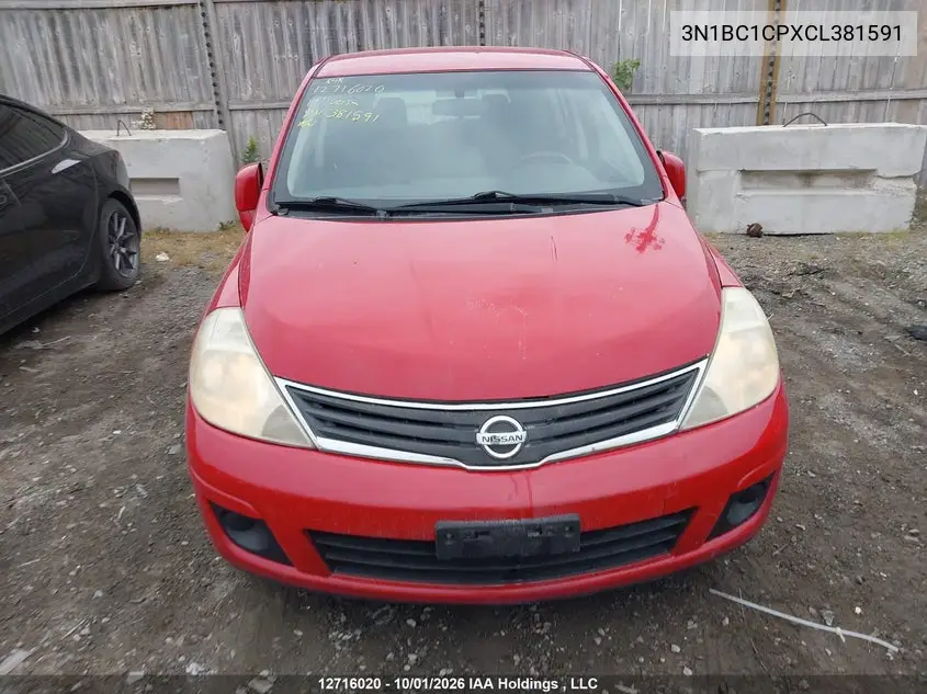 2012 NISSAN VERSA VIN 3N1BC1CPXCL381591 — фото 12