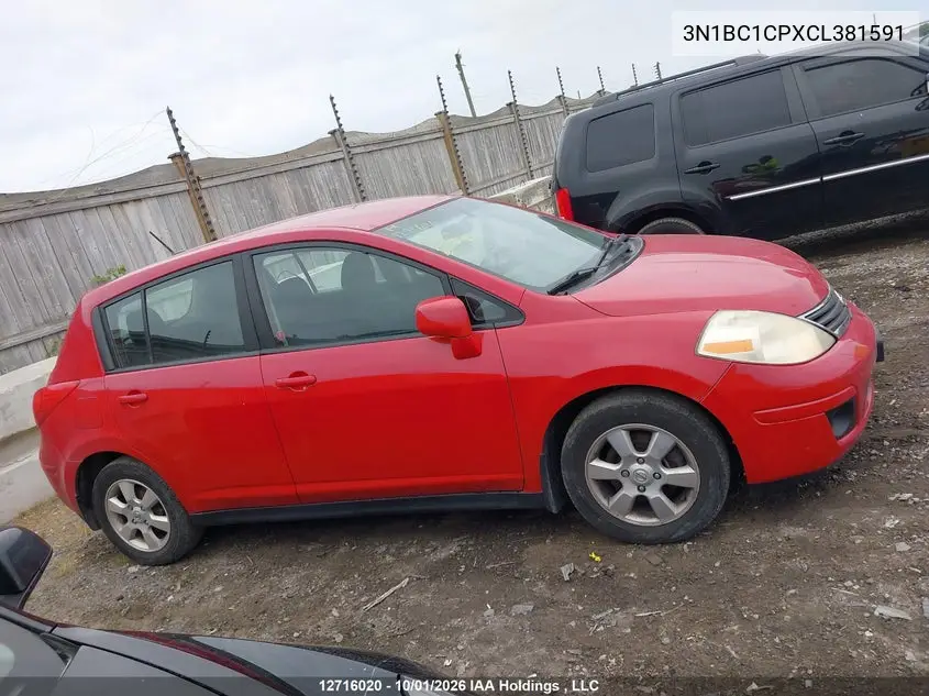 2012 NISSAN VERSA VIN 3N1BC1CPXCL381591 — фото 13