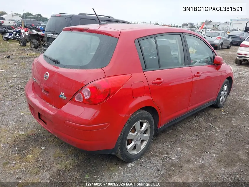 2012 NISSAN VERSA VIN 3N1BC1CPXCL381591 — фото 4