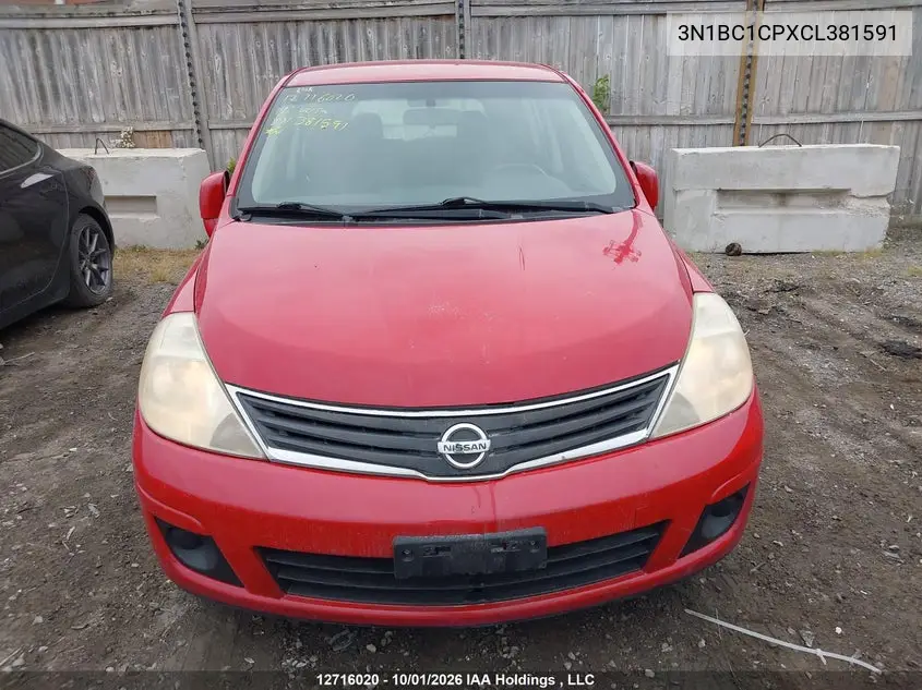 2012 NISSAN VERSA VIN 3N1BC1CPXCL381591 — фото 6