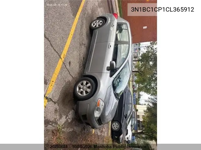 NISSAN VERSA 2012, VIN 3N1BC1CP1CL365912