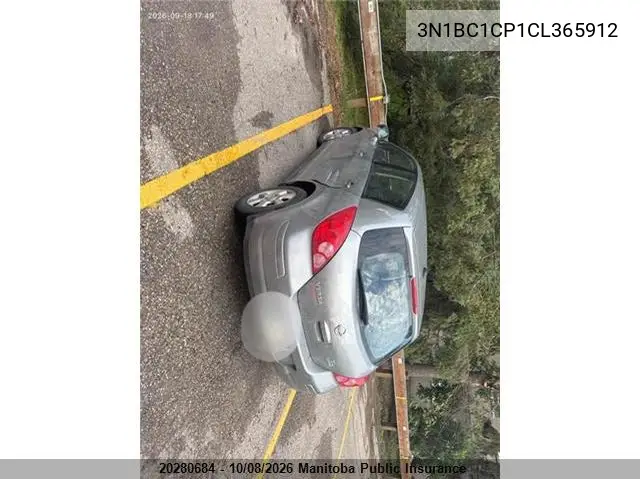2012 NISSAN VERSA VIN 3N1BC1CP1CL365912 — фото 3