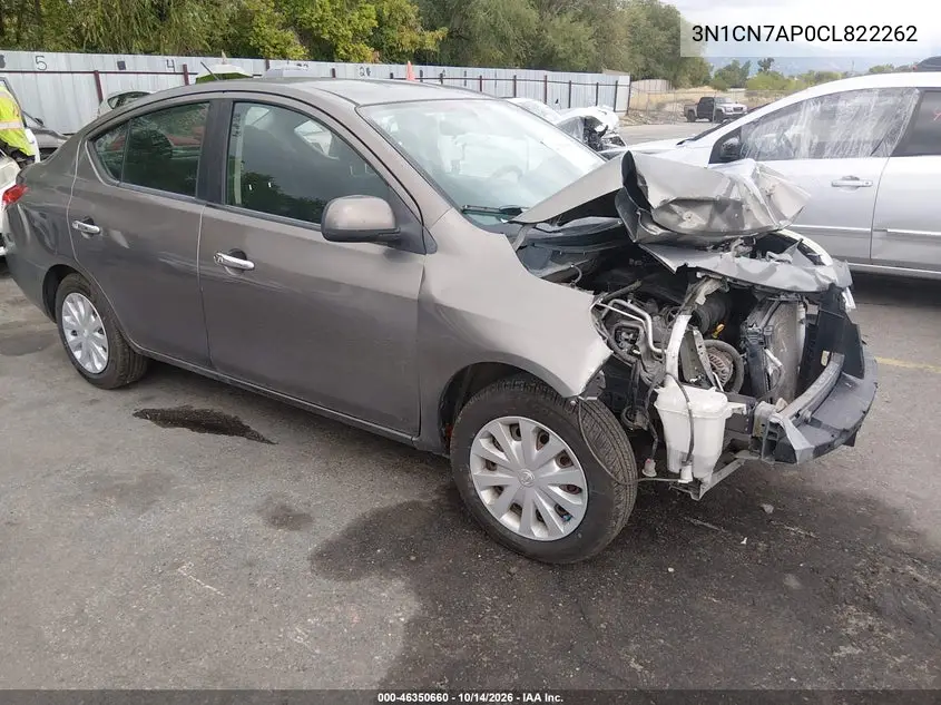 NISSAN VERSA 2012, VIN 3N1CN7AP0CL822262