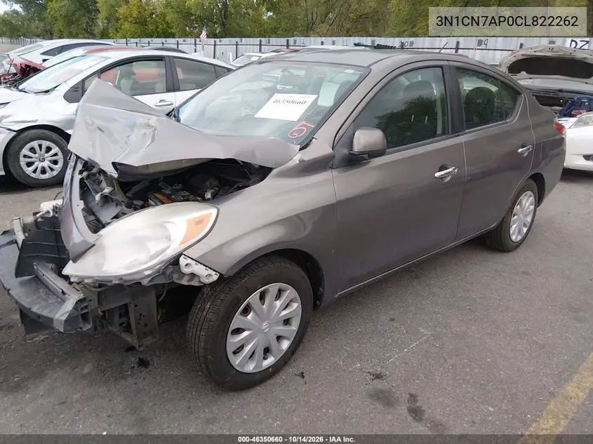 2012 NISSAN VERSA VIN 3N1CN7AP0CL822262 — фото 2