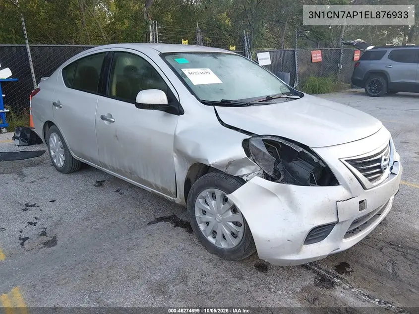 NISSAN VERSA 2014, VIN 3N1CN7AP1EL876933