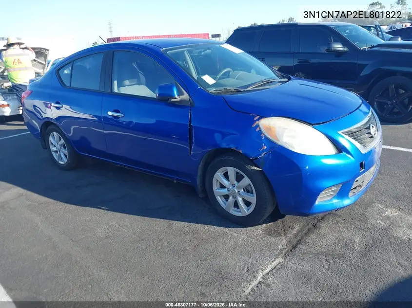 NISSAN VERSA 2014, VIN 3N1CN7AP2EL801822