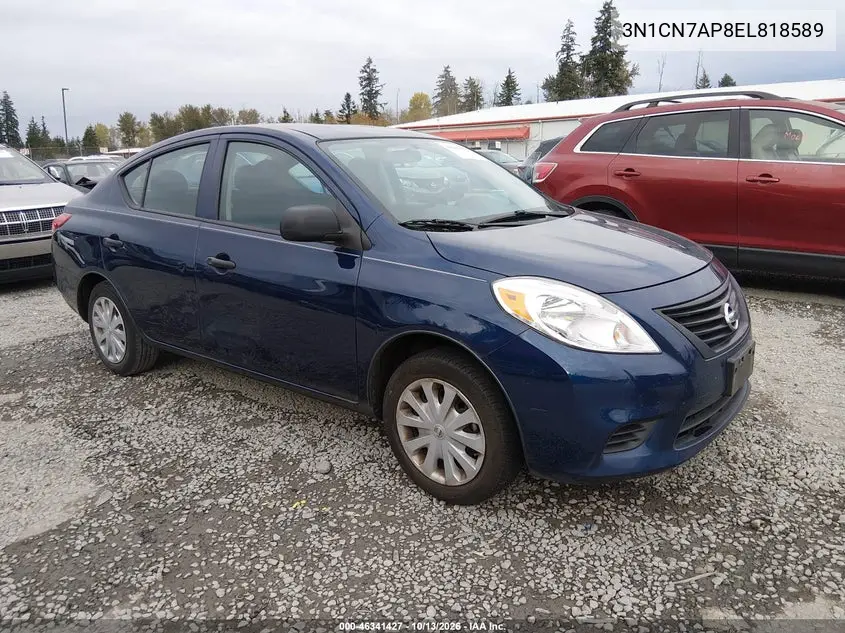 NISSAN VERSA 2014, VIN 3N1CN7AP8EL818589