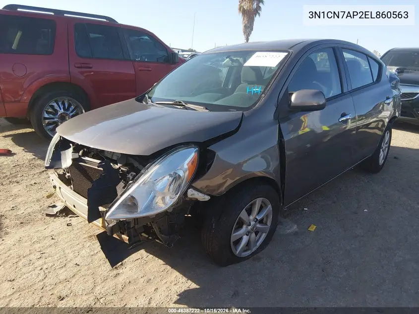 2014 NISSAN VERSA VIN 3N1CN7AP2EL860563 — фото 2