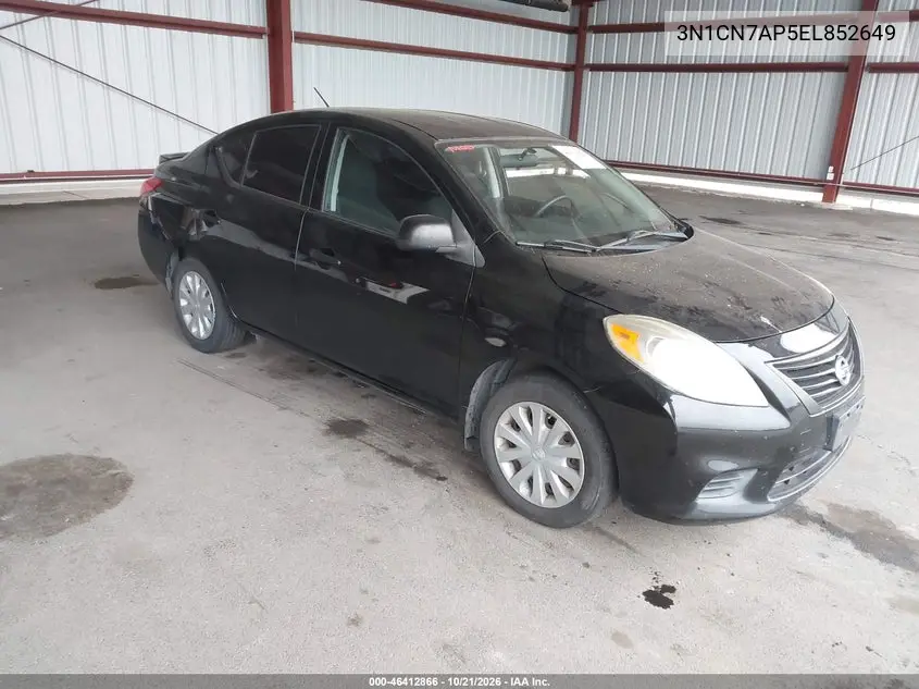 NISSAN VERSA 2014, VIN 3N1CN7AP5EL852649