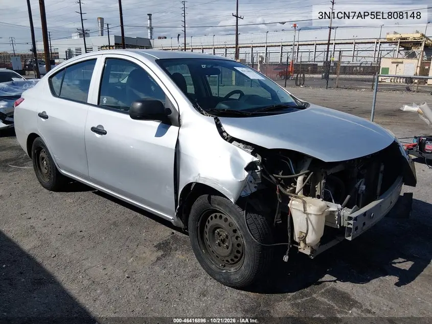NISSAN VERSA 2014, VIN 3N1CN7AP5EL808148