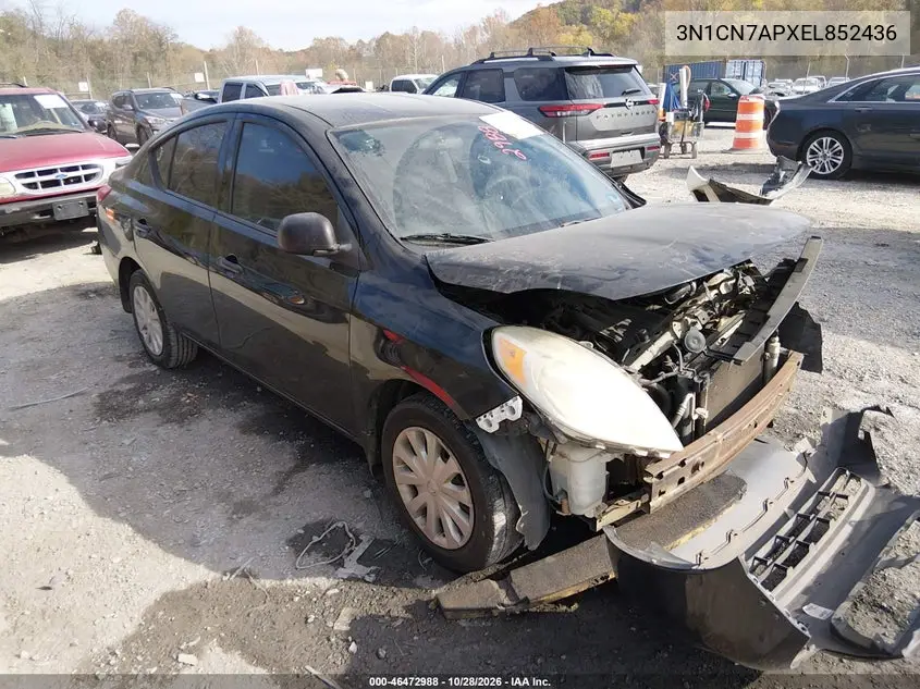 NISSAN VERSA 2014, VIN 3N1CN7APXEL852436