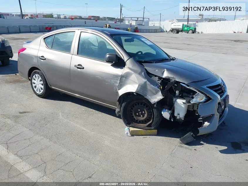NISSAN VERSA 2015, VIN 3N1CN7AP3FL939192