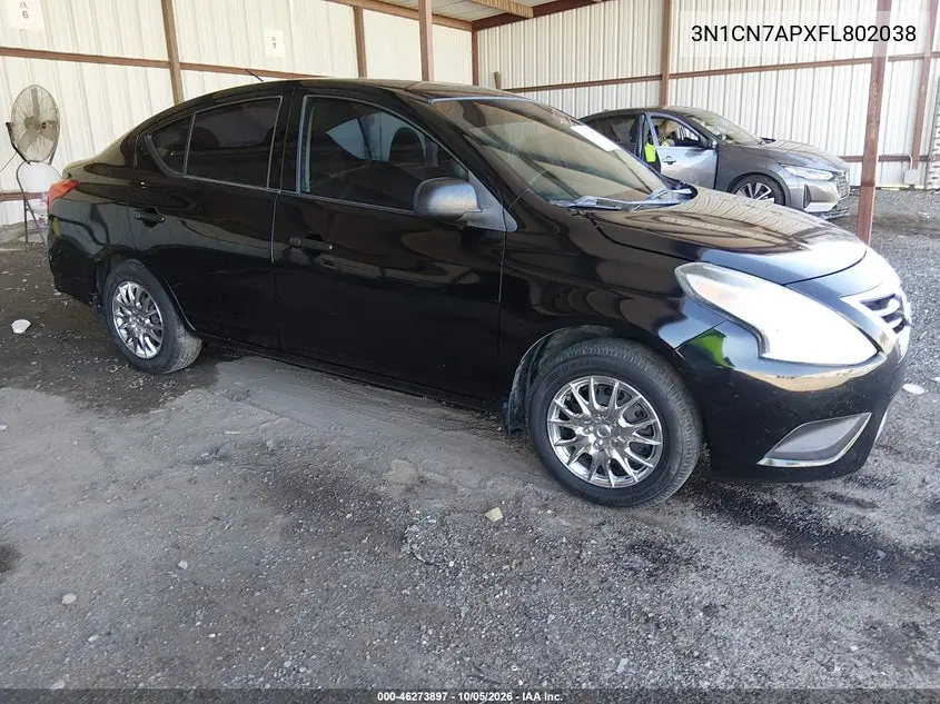 NISSAN VERSA 2015, VIN 3N1CN7APXFL802038