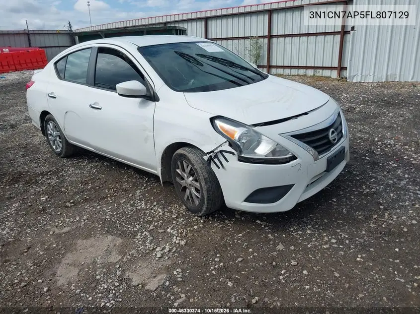NISSAN VERSA 2015, VIN 3N1CN7AP5FL807129