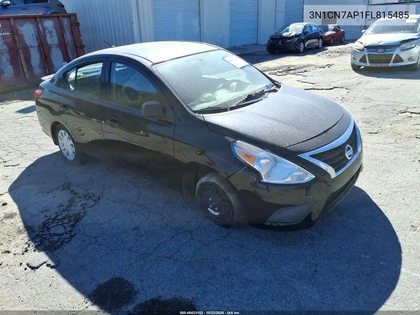 NISSAN VERSA 2015, VIN 3N1CN7AP1FL815485