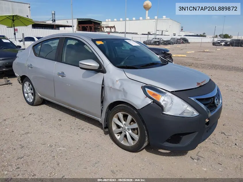 NISSAN VERSA 2016, VIN 3N1CN7AP2GL889872