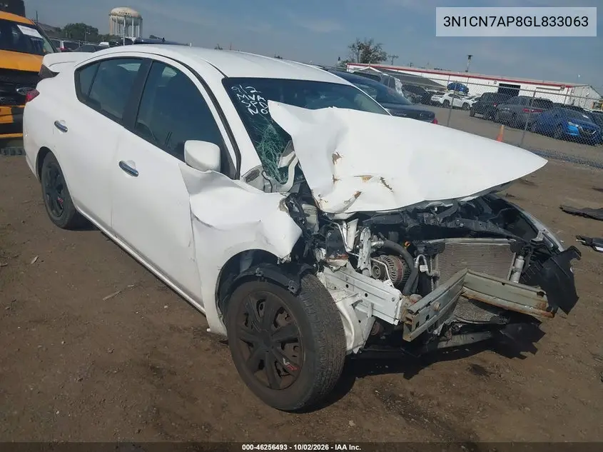 NISSAN VERSA 2016, VIN 3N1CN7AP8GL833063