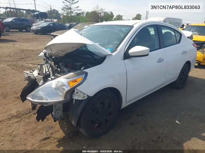 2016 NISSAN VERSA VIN 3N1CN7AP8GL833063 — фото 2