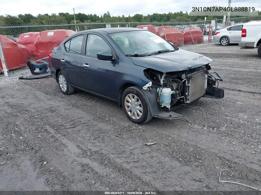 NISSAN VERSA 2016, VIN 3N1CN7AP4GL888819