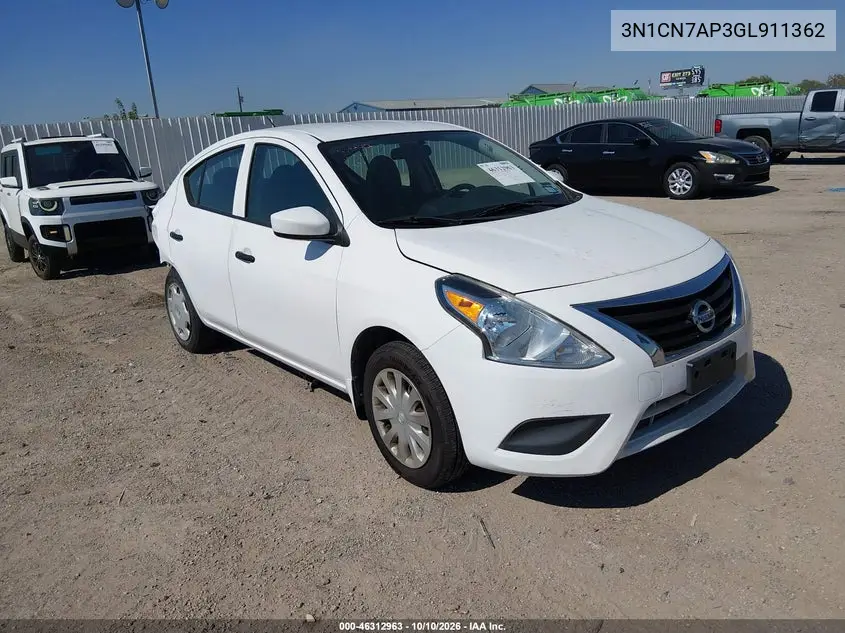 NISSAN VERSA 2016, VIN 3N1CN7AP3GL911362