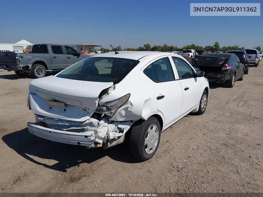 2016 NISSAN VERSA VIN 3N1CN7AP3GL911362 — фото 4