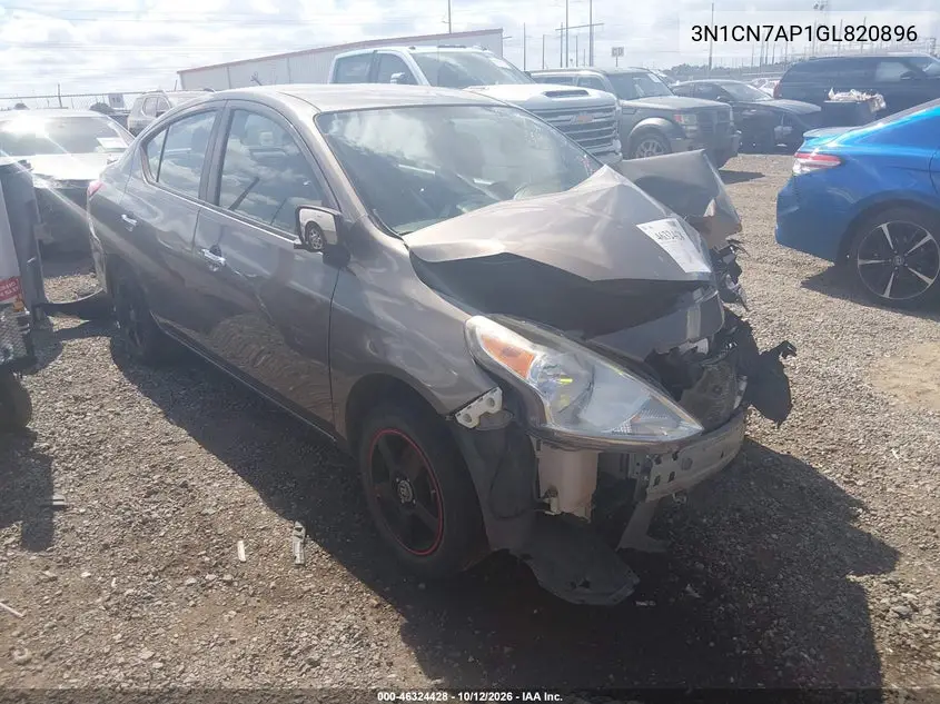 NISSAN VERSA 2016, VIN 3N1CN7AP1GL820896