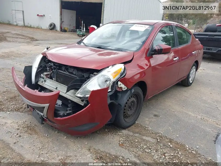 2016 NISSAN VERSA VIN 3N1CN7AP2GL812967 — фото 2