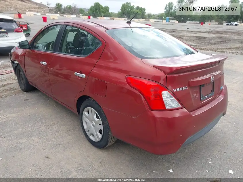 2016 NISSAN VERSA VIN 3N1CN7AP2GL812967 — фото 3
