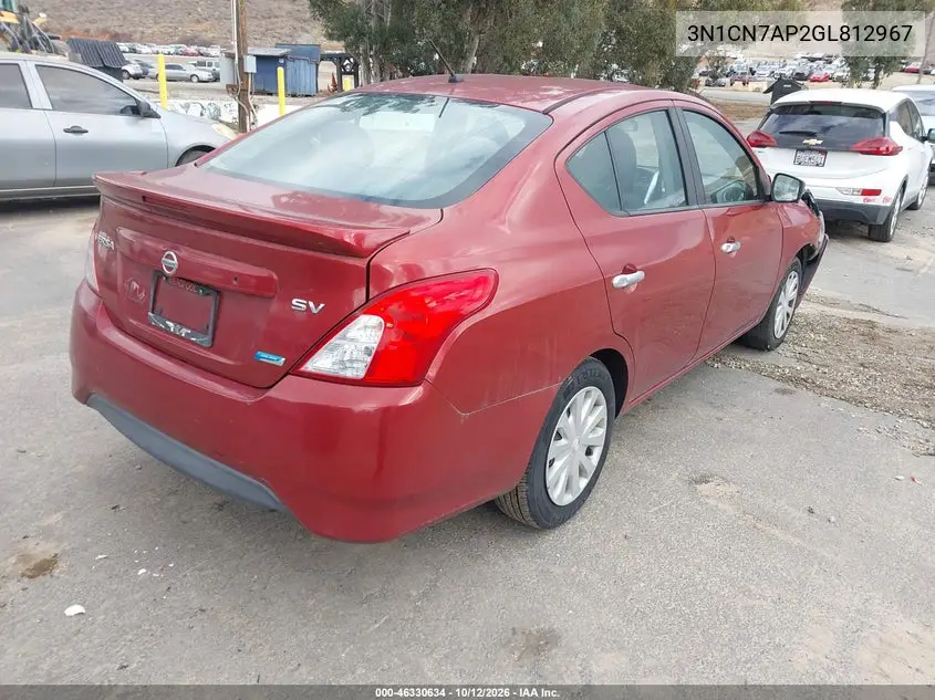2016 NISSAN VERSA VIN 3N1CN7AP2GL812967 — фото 4