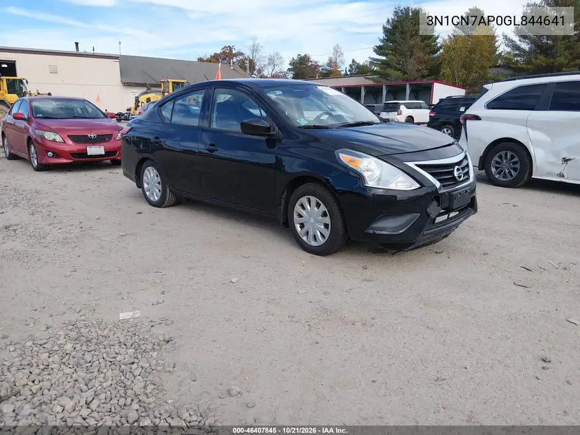 NISSAN VERSA 2016, VIN 3N1CN7AP0GL844641