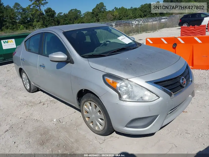 NISSAN VERSA 2017, VIN 3N1CN7AP7HK427802