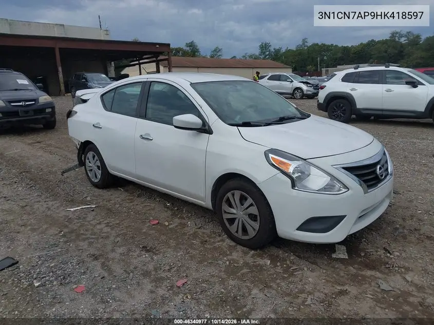 NISSAN VERSA 2017, VIN 3N1CN7AP9HK418597