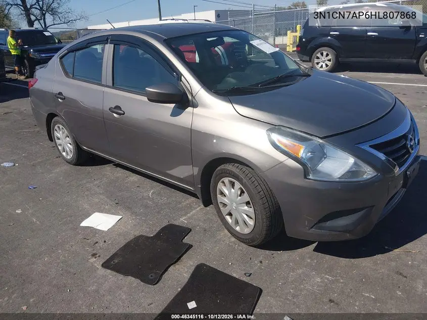 NISSAN VERSA 2017, VIN 3N1CN7AP6HL807868